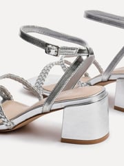 Linzi Silver Hariette Heeled Sandals With Braided Front Straps - Image 5 of 5