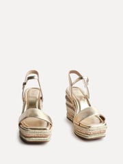 Linzi Gold Icon Embellished Wedges - Image 3 of 5