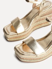 Linzi Gold Icon Embellished Wedges - Image 5 of 5