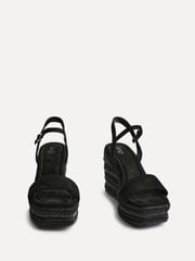 Linzi Black Icon Embellished Wedges - Image 3 of 5