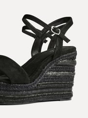 Linzi Black Icon Embellished Wedges - Image 4 of 5