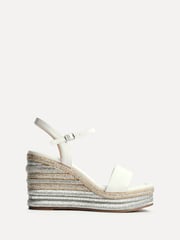Linzi White Icon Embellished Wedges - Image 2 of 5