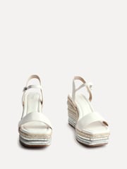 Linzi White Icon Embellished Wedges - Image 3 of 5