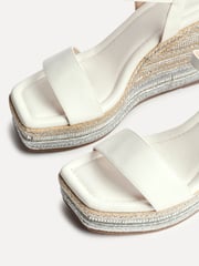 Linzi White Icon Embellished Wedges - Image 4 of 5