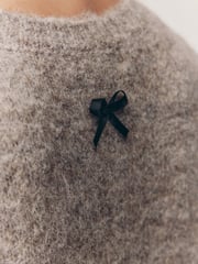 Mole Bow Short Sleeve Crew Neck Jumper With Wool - Image 5 of 8