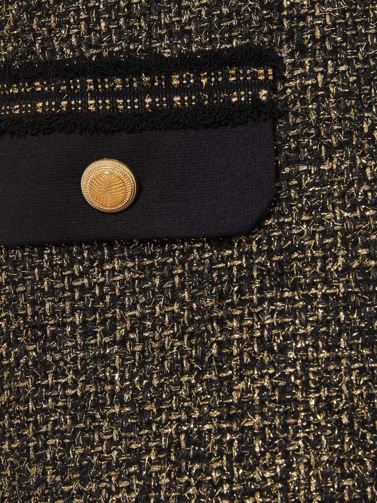 Reiss Gold Sasha 9-13 yrs Tweed Metallic-Thread Shift Dress - Image 4 of 4
