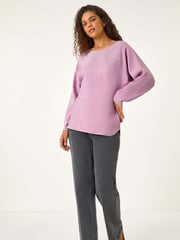 Roman Purple Rhinestone Detail Knit Jumper - Image 1 of 5