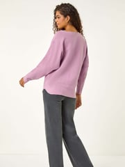 Roman Purple Rhinestone Detail Knit Jumper - Image 3 of 5