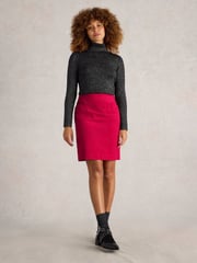 White Stuff Pink Coral Velvet Skirt - Image 1 of 6
