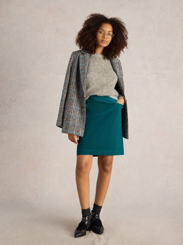 White Stuff Green Coral Velvet Skirt - Image 1 of 6 White Stuff Green Coral Velvet Skirt - Image 1 of 6
