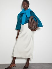 Monsoon Blue Ingrid Bell Sleeve Satin Top - Image 4 of 5