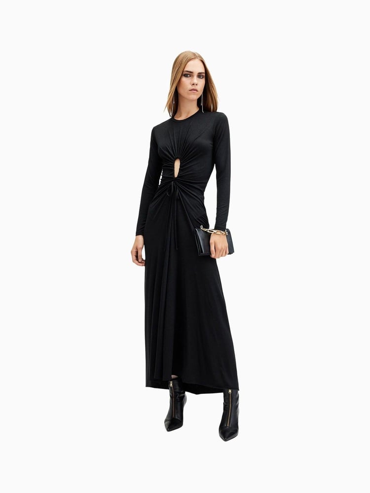 AllSaints Black Xylia Long Sleeves Dress - Image 1 of 6