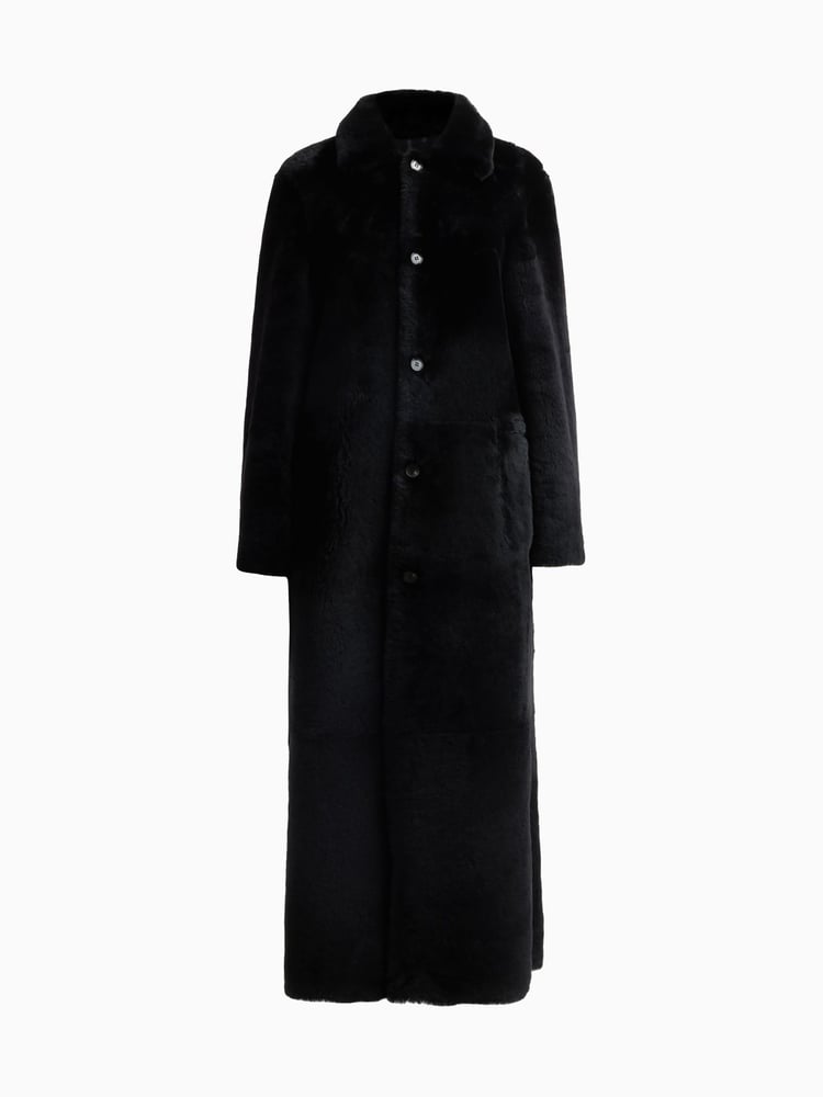 AllSaints Black Serra Maxi Shearling 100% Cotton Coats - Image 10 of 10