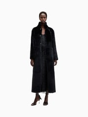 AllSaints Black Serra Maxi Shearling 100% Cotton Coats - Image 8 of 10