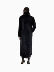 AllSaints Black Serra Maxi Shearling 100% Cotton Coats - Image 9 of 10