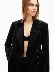 AllSaints Black Sevenh Vel Blazer - Image 6 of 7