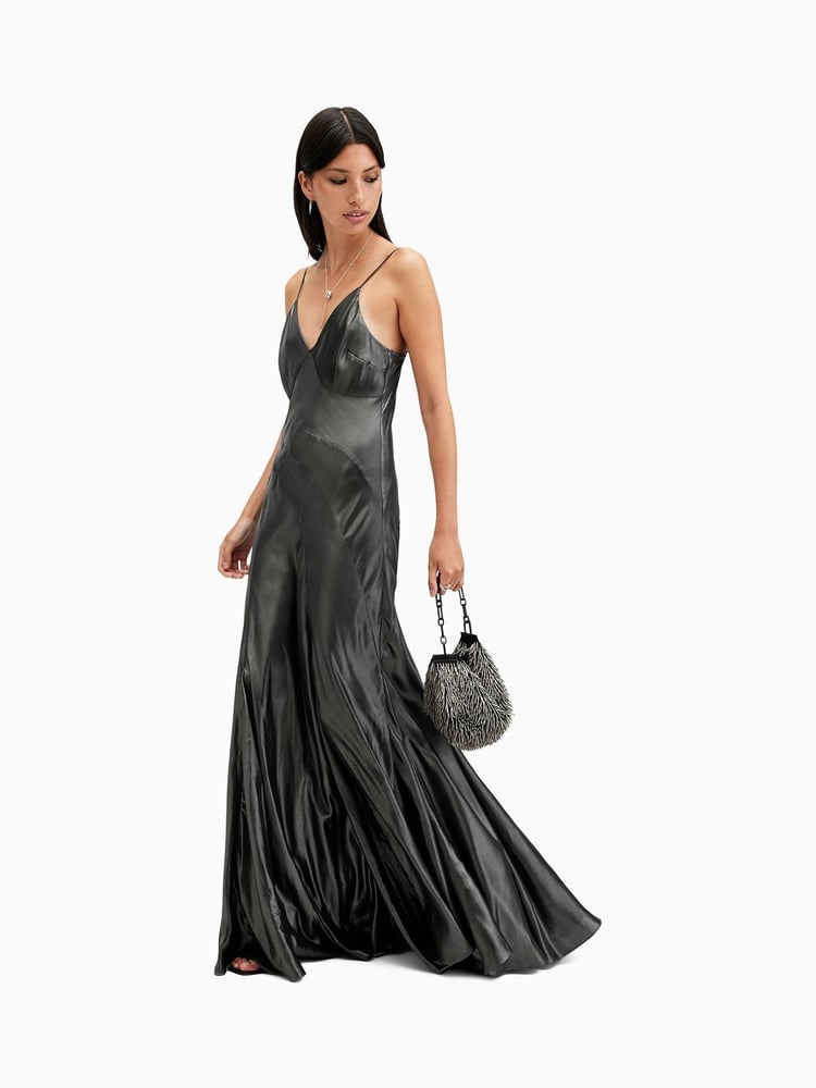 AllSaints Grey Lili Maxi Dress - Image 1 of 5 AllSaints Grey Lili Maxi Dress - Image 1 of 5