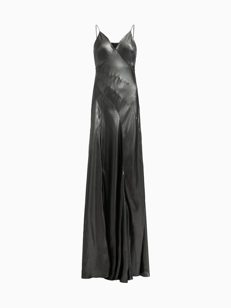 AllSaints Grey Lili Maxi Dress - Image 5 of 5
