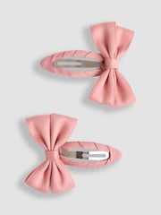 JoJo Maman Bébé Pink Bow Hair Clips 2 Pack - Image 1 of 3
