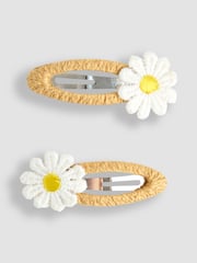 JoJo Maman Bébé White Crochet Clips 2 Pack - Image 1 of 3