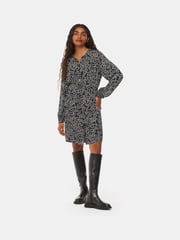 Whistles Black Petite Chain Print Flippy Dress - Image 1 of 5