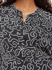 Whistles Black Petite Chain Print Flippy Dress - Image 4 of 5