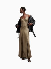 AllSaints Gold Lili Maxi Dress - Image 1 of 5