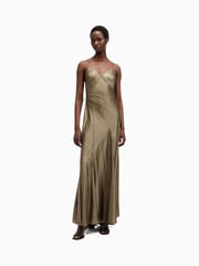 AllSaints Gold Lili Maxi Dress - Image 2 of 5