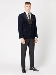 Remus Uomo Blue Slim Fit Velvet Jacket - Image 2 of 6