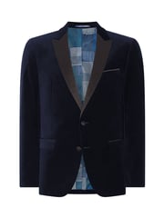 Remus Uomo Blue Slim Fit Velvet Jacket - Image 6 of 6