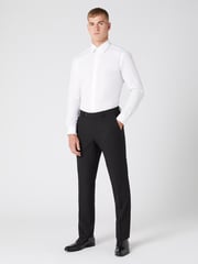 Remus Uomo Black Tapered Leg Stretch Formal Trousers - Image 2 of 7