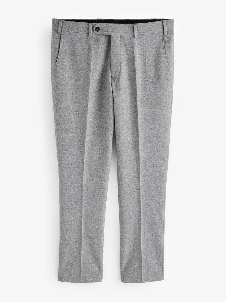 Remus Uomo Grey Tapered Fit Wool Rich Trousers - Image 1 of 4