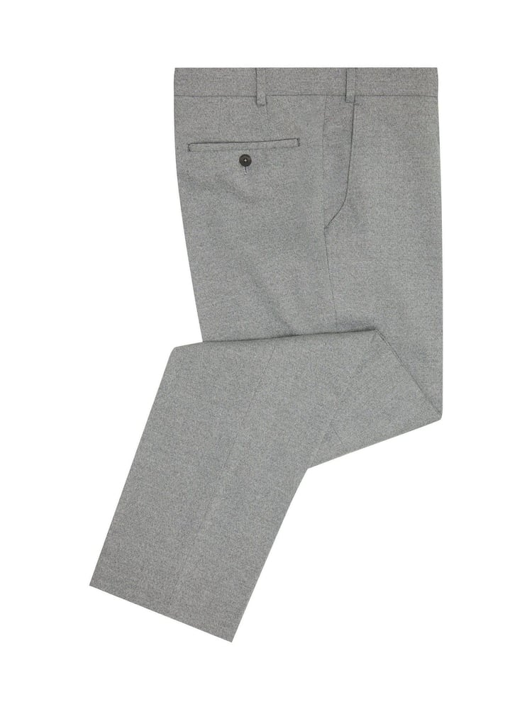 Remus Uomo Grey Tapered Fit Wool Rich Trousers - Image 2 of 4