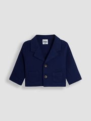 JoJo Maman Bébé Navy Blue 4-Piece Shirt & Trousers Set With Blazer & Bow Tie - Image 4 of 11