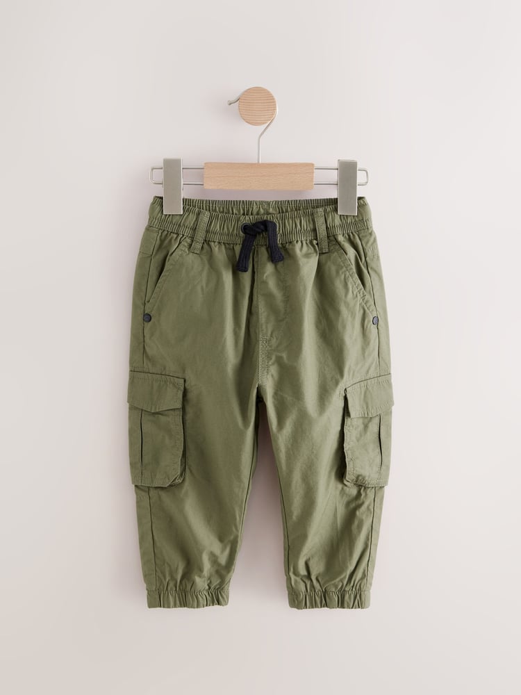 Black/Khaki Lined 100% Cotton Cargo Trousers (3mths-7yrs) - Image 2 of 6