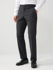BOSS Grey Slim Fit Wool Trousers - Image 1 of 6
