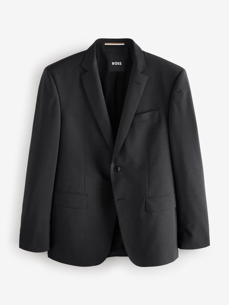 BOSS Grey Slim-Fit Wool Suit Jacket - Image 4 of 4