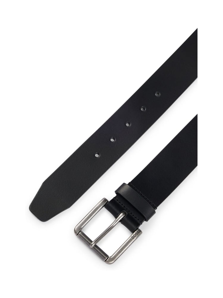 BOSS Black Grey Joris Leather Belt - Image 2 of 5 BOSS Black Grey Joris Leather Belt - Image 2 of 5