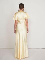 Six Stories Yellow Plunge Batwing Satin Bridesmaid Dress - Image 2 of 5