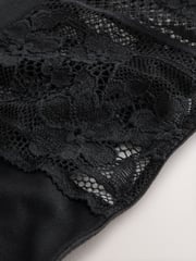 Black High Waisted Thong Modal & Lace Knickers 3 Pack - Image 5 of 6