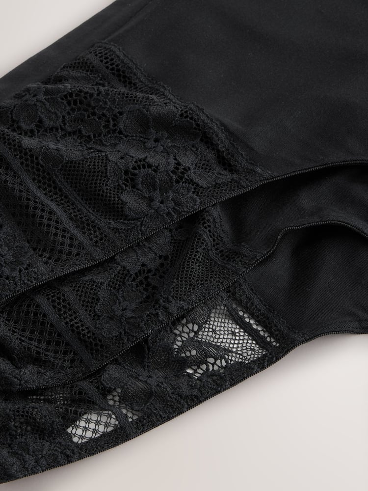 Black High Waisted Thong Modal & Lace Knickers 3 Pack - Image 6 of 6
