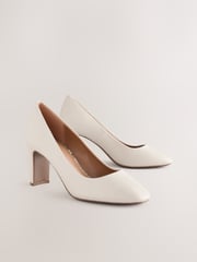 Bone Standard/Wide Fit Forever Comfort® Round Toe Block Court Shoes - Image 1 of 5