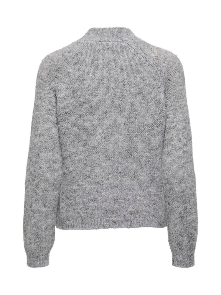 JDY Grey High Neck Bow Knitted Jumper - Image 7 of 7