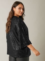 Evans Gold Sequin Kimono - Image 3 of 5