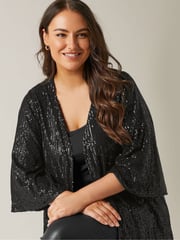 Evans Gold Sequin Kimono - Image 4 of 5