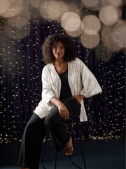 Evans Gold Sequin Kimono - Image 1 of 5