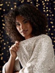 Evans Gold Sequin Kimono - Image 2 of 5