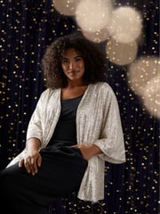 Evans Gold Sequin Kimono - Image 3 of 5