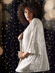 Evans Gold Sequin Kimono - Image 4 of 5