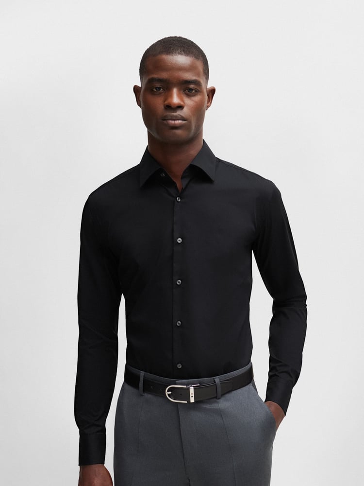 BOSS Black Slim Fit Stretch Poplin Shirt - Image 1 of 6 BOSS Black Slim Fit Stretch Poplin Shirt - Image 1 of 6